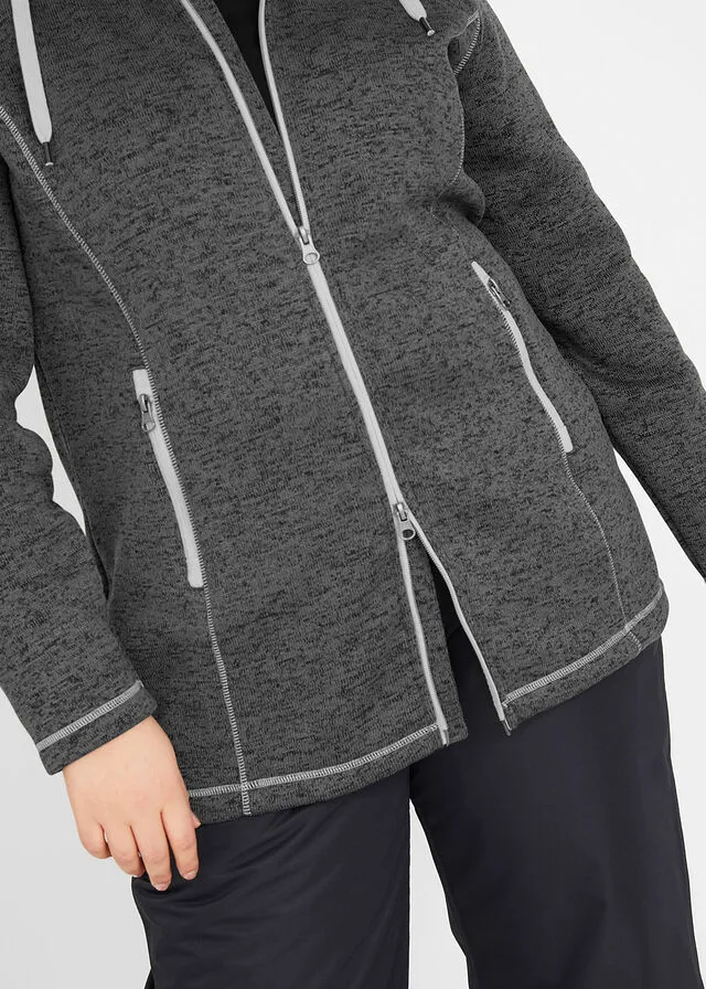 Heathered Slate Heathered Fleece Jacket