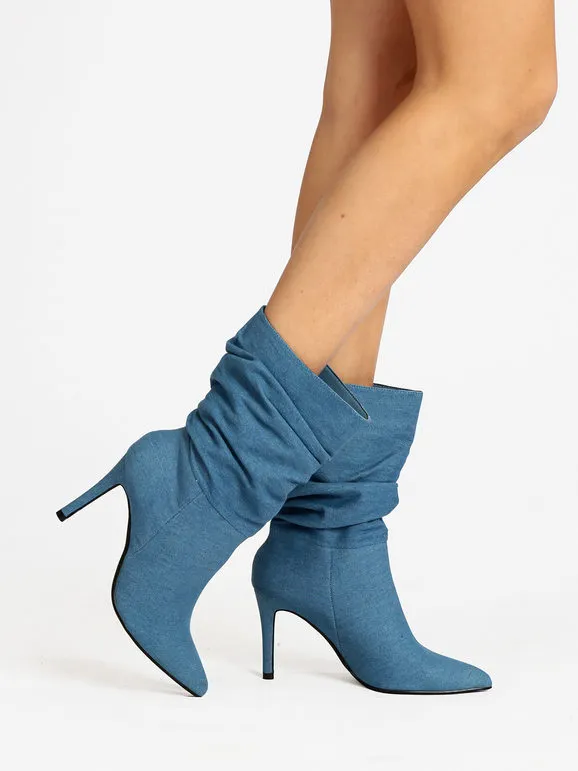 Chiara Foscari Botines mujer efecto denim