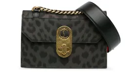 Christian Louboutin Bandolera Elisa mini con estampado de leopardo gris Castaño Gris antracita 