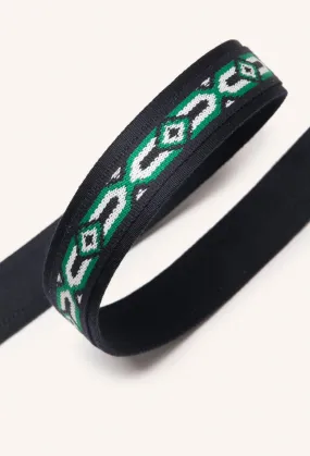 Green Tricolor Ethnic Belt