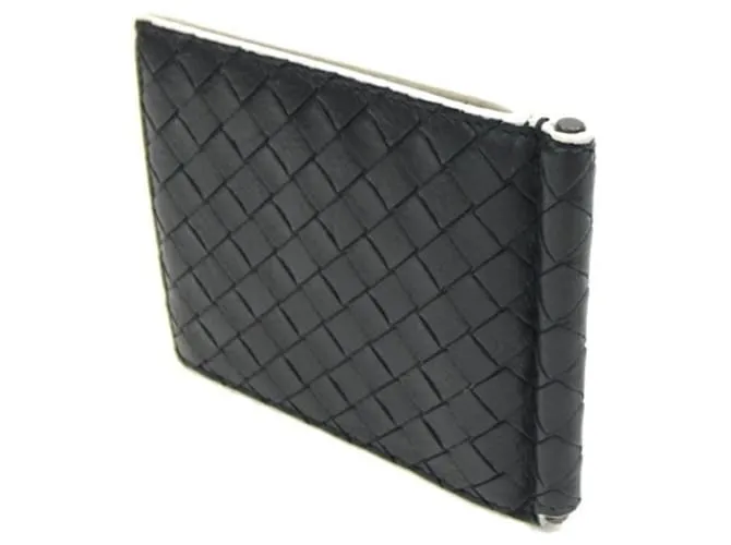 Clip de dinero bi-fold Bottega Veneta Negro Blanco roto 