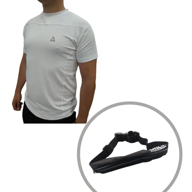 Combo Runner Men's Sports T-shirt White + Expandable Waist Pack (copy)