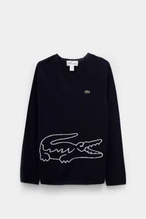 COMME DES GARCONS SHIRT X LACOSTE NAVY SWEATER