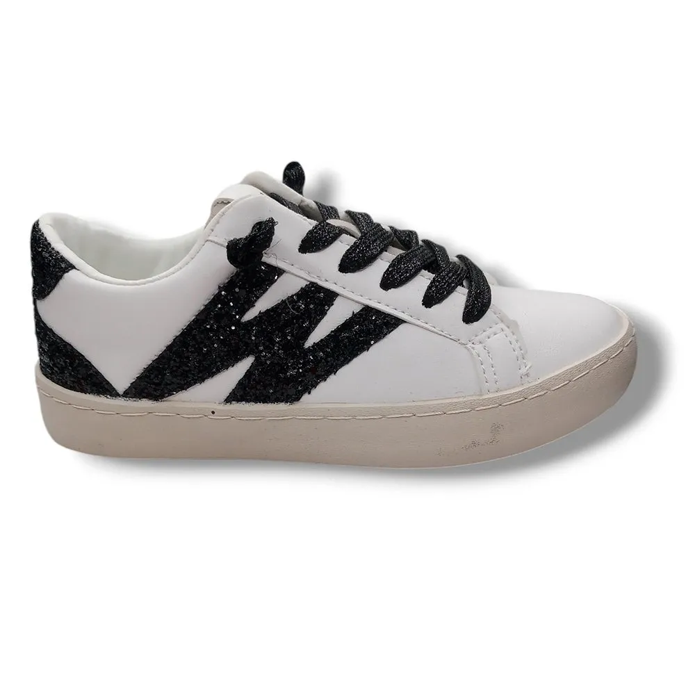 Conguitos Zapatilla Sneakers Niña BJSH368001-WHIT GLITTER BLANCO/NEGRO CORDONETS