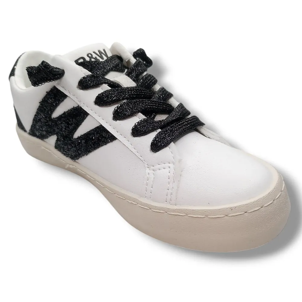 Conguitos Zapatilla Sneakers Niña BJSH368001-WHIT GLITTER BLANCO/NEGRO CORDONETS