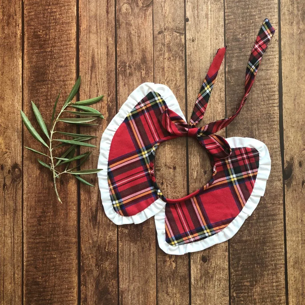 Red plaid neck scarf