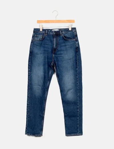 Dark Blue Straight Leg Zara Denim Jeans