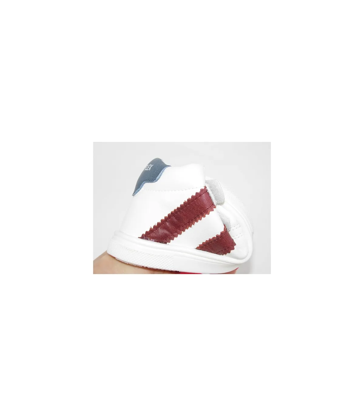 White-Burgundy High-Top Sneaker PIRUFLEX