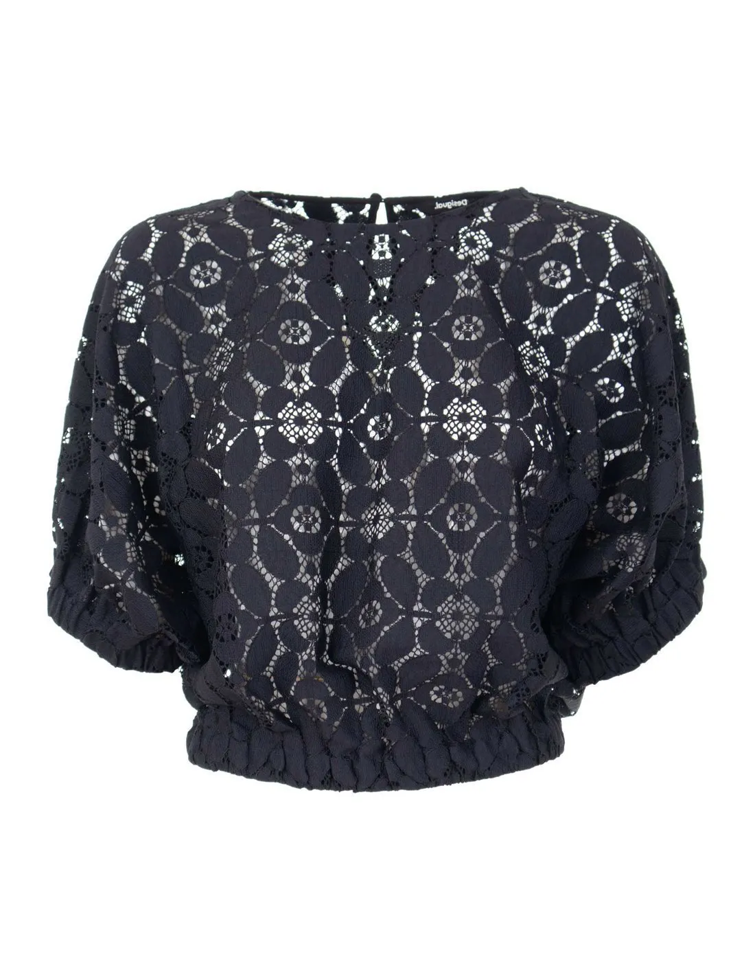 DESIGUAL - Blusa negra Lucca Mujer