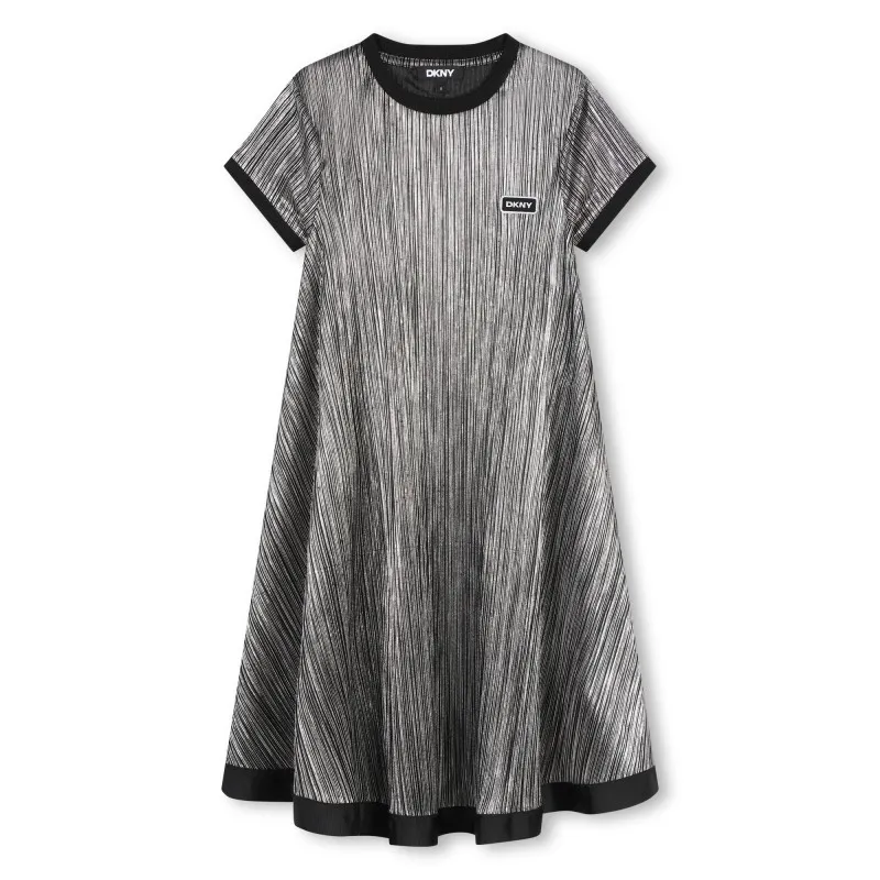 DKNY Vestido plisado de manga corta