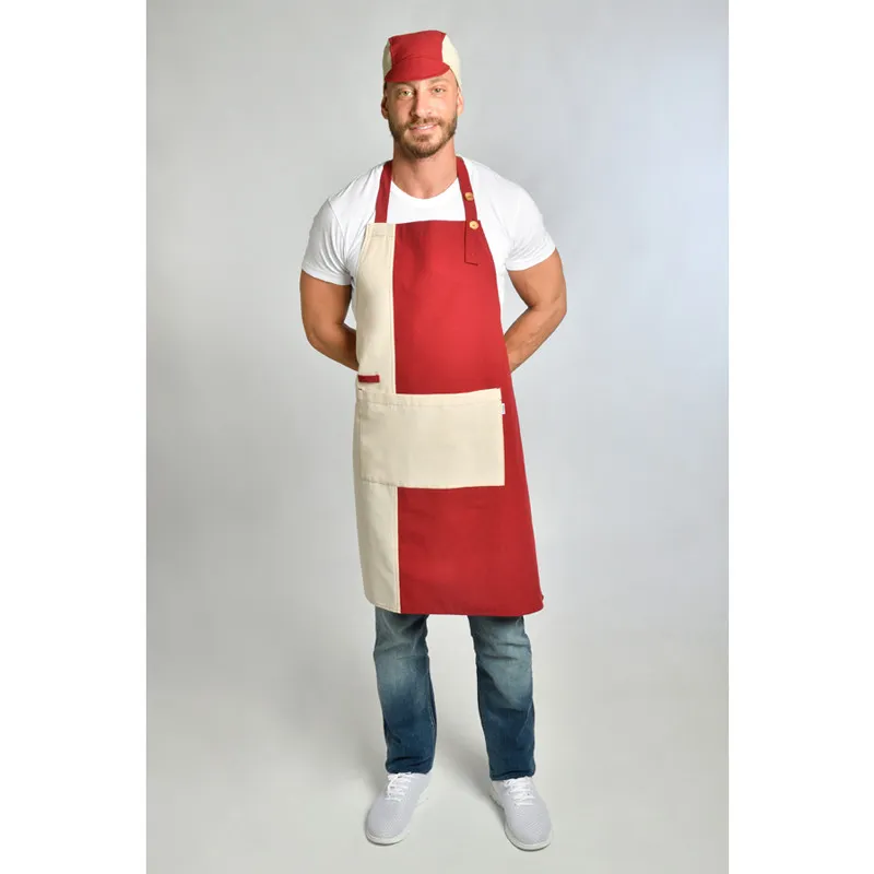 Dyneke Granate Canvas Apron for Retail - Red Color