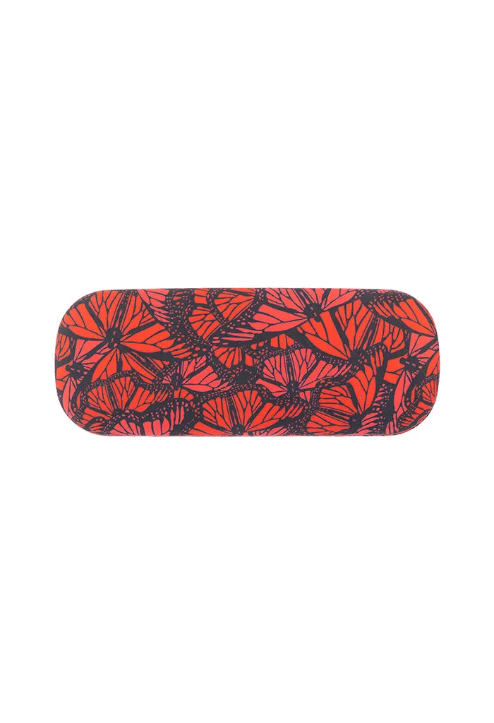 Estuche Lentes Mariposa Monarca Rojo