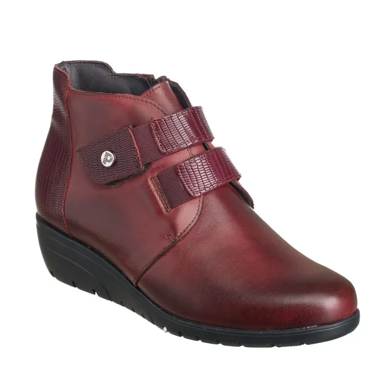 Flats Ankle Boots Skinny 2732 Women's Burgundy