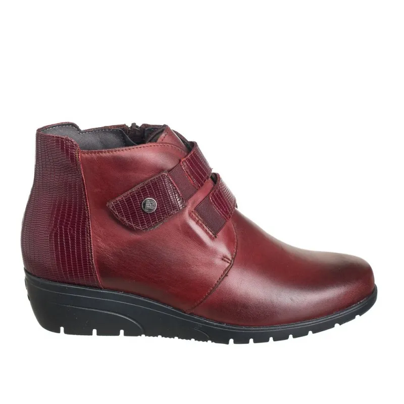 Flats Ankle Boots Skinny 2732 Women's Burgundy