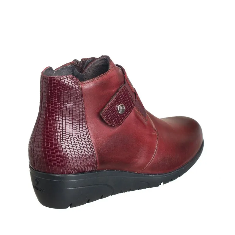 Flats Ankle Boots Skinny 2732 Women's Burgundy