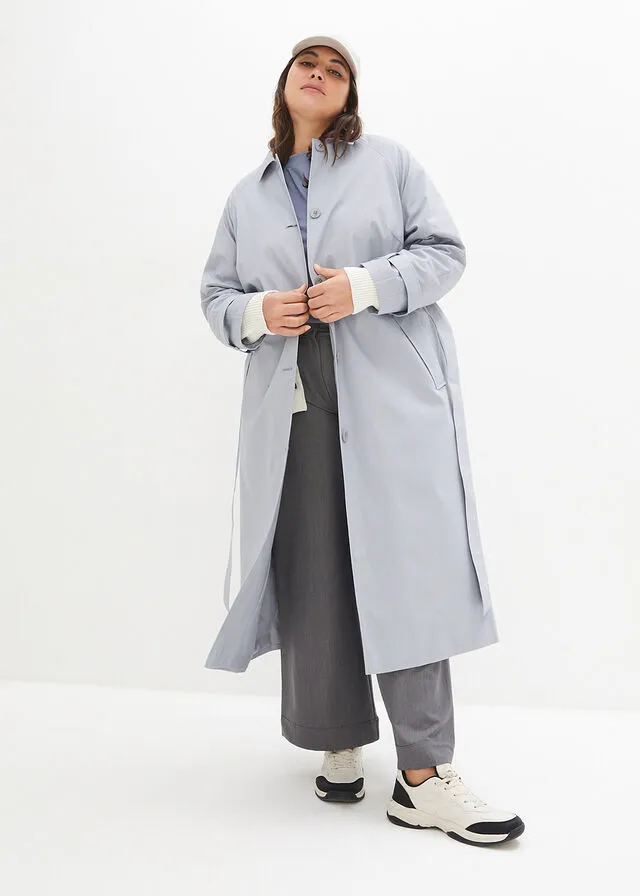 Silver Grey Trench Coat