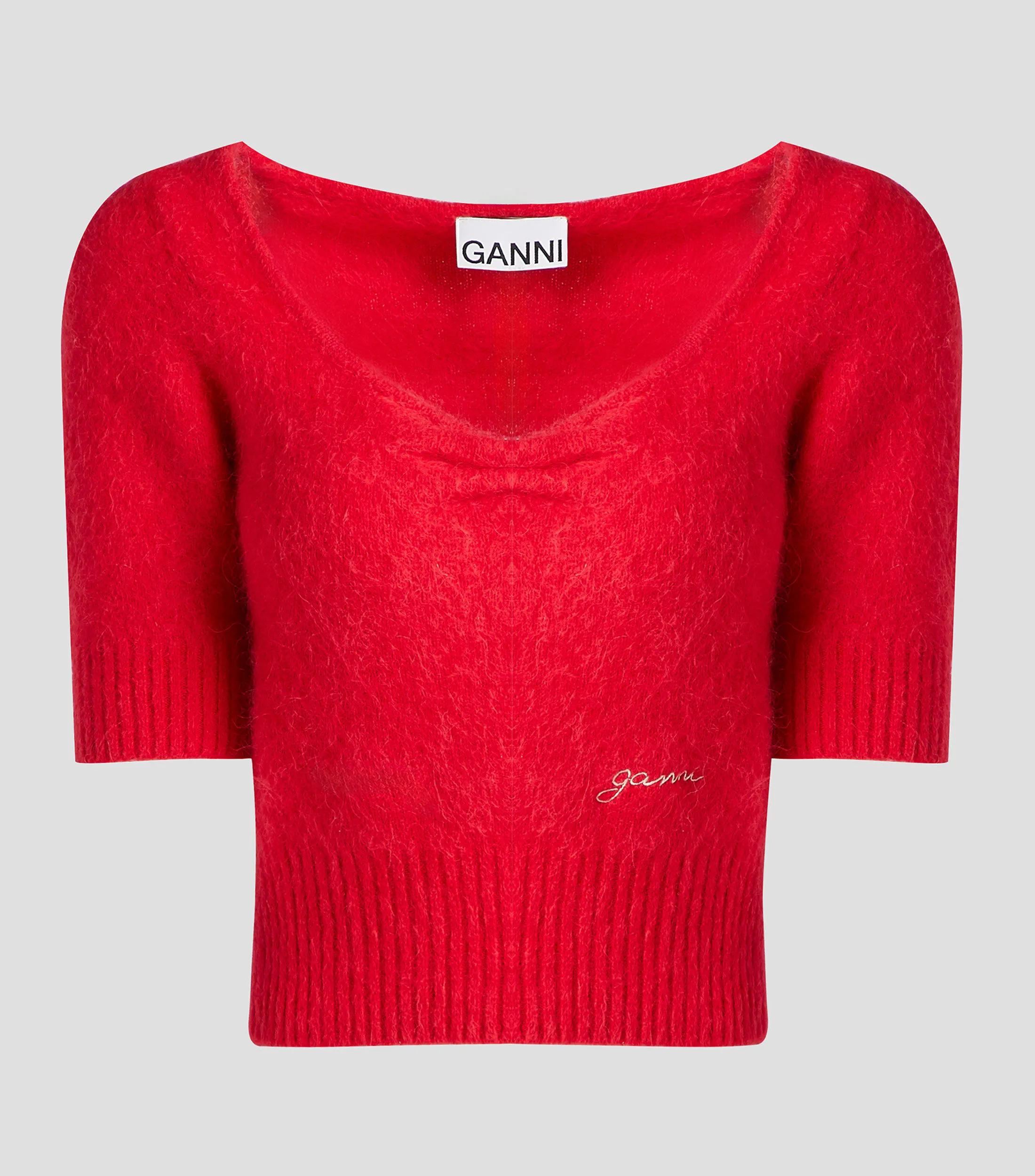 Ganni Blusa Manga Corta Mujer