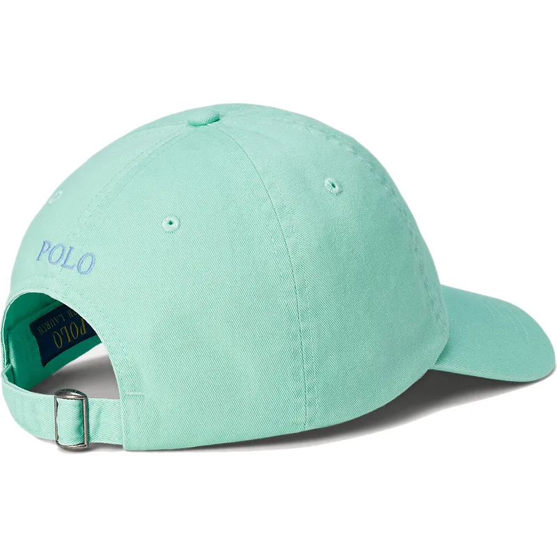 Gorra curva verde claro ajustable con logo azul Cotton Chino Classic Sport de Polo Ralph Lauren