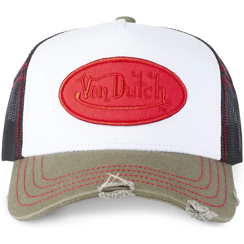 Gorra trucker blanca, negra y verde SUM MAN de Von Dutch