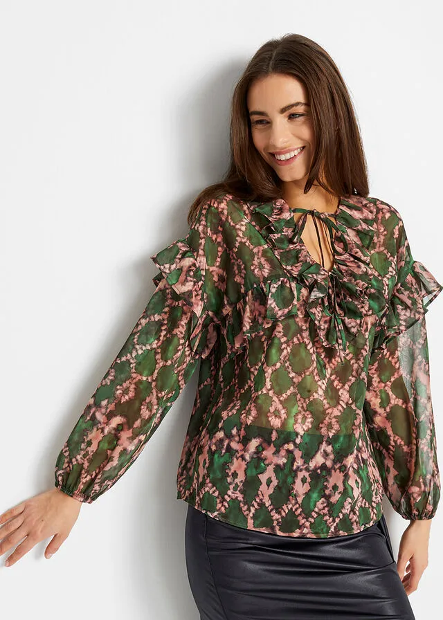 Green Printed Blouse