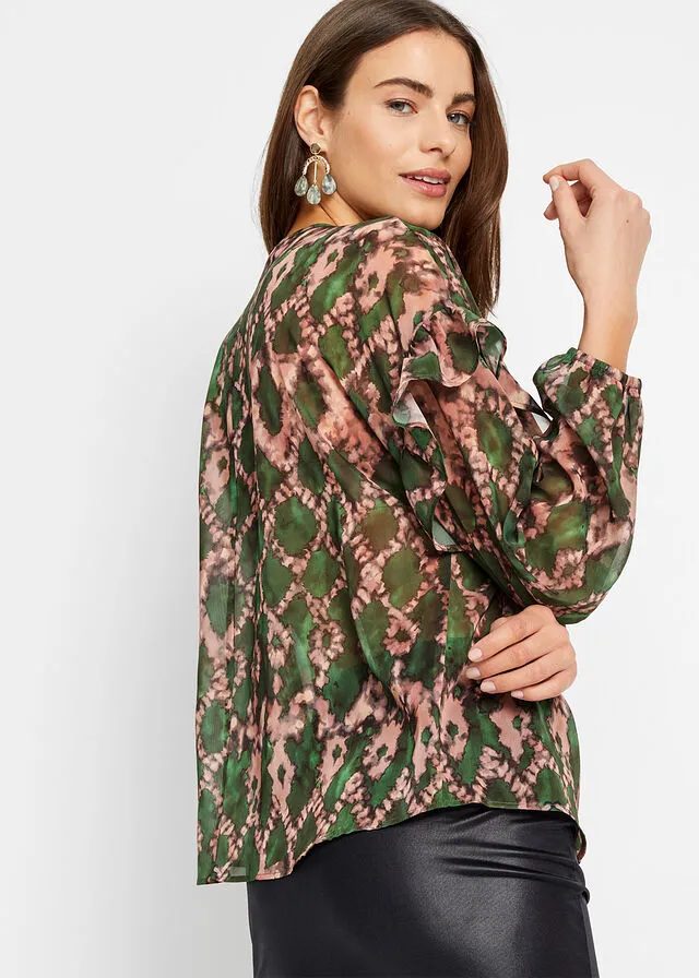 Green Printed Blouse