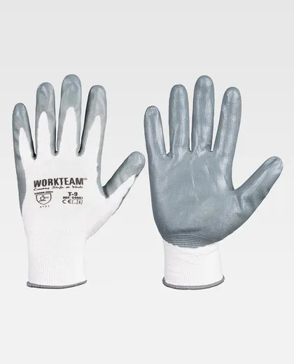 Grey White Nitrile Glove. 12-Pack.