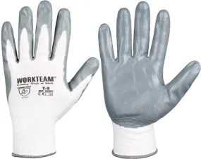 Grey White Nitrile Glove. 12-Pack.