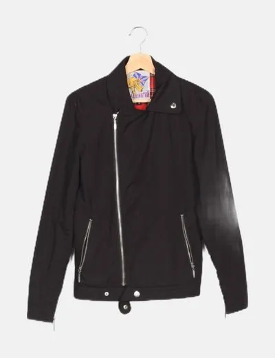 HARRINGTON Black Moto Jacket