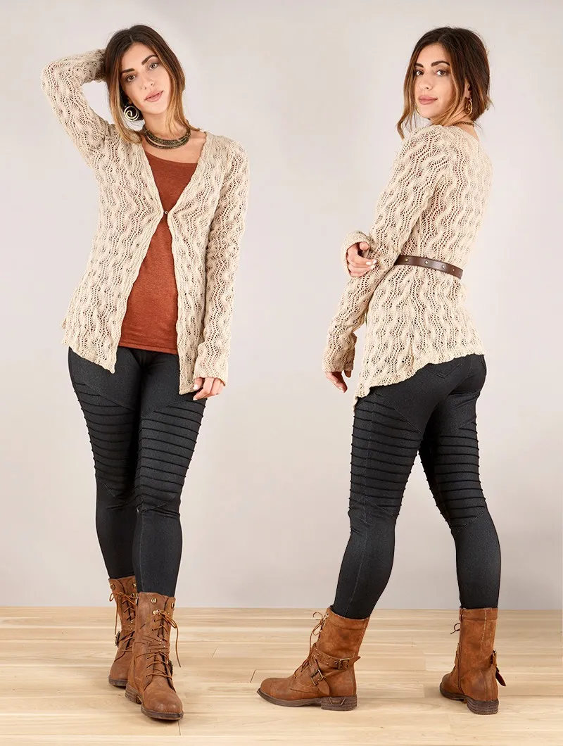 Idrïss Crochet Cardigan, Brown