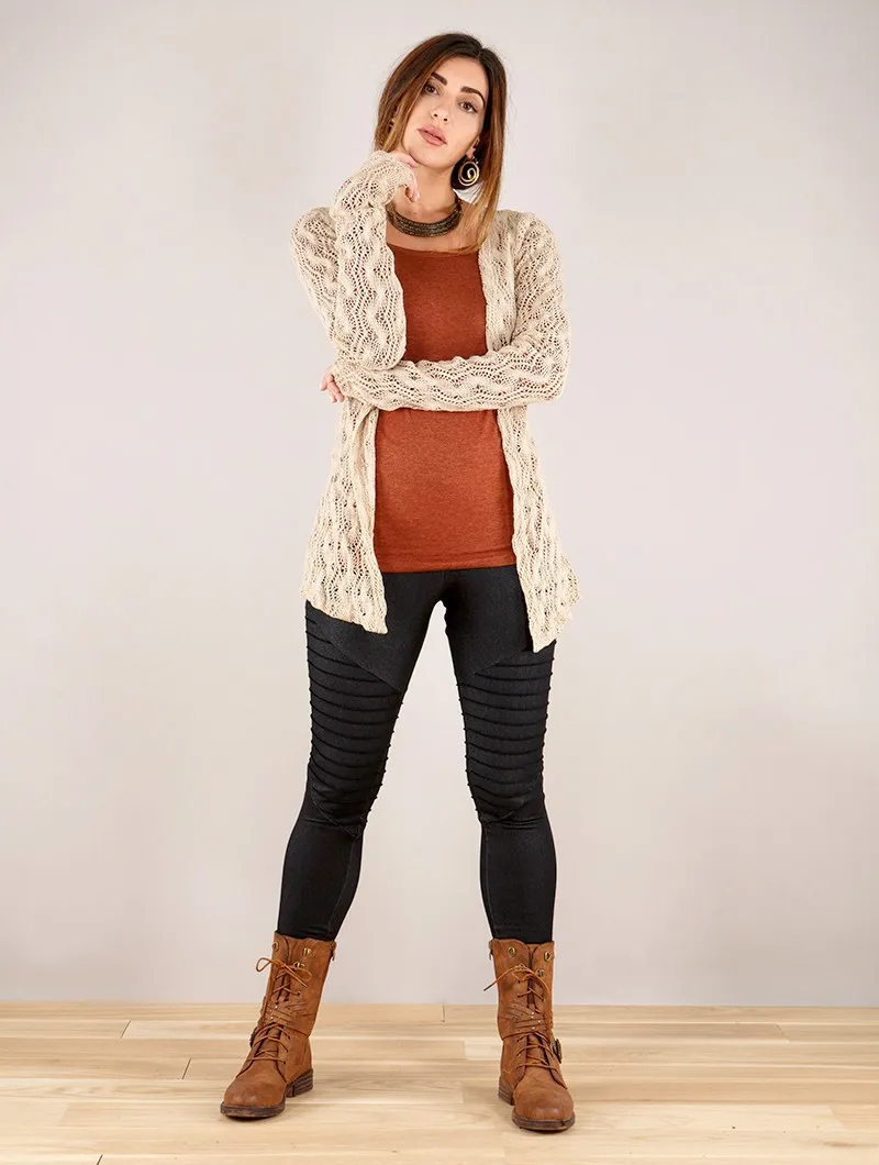 Idrïss Crochet Cardigan, Brown