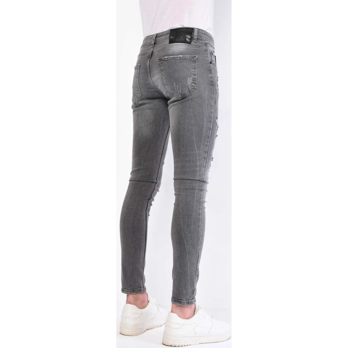 Denim Paint Splatter Slim Fit Jeans