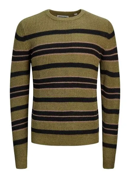 Jersey verde a rayas de hombre Jack and Jones Twist.