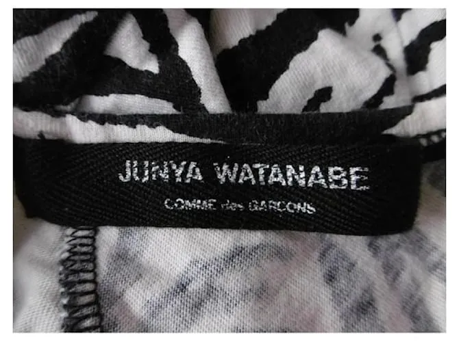 Junya Watanabe Comme des Garçons Top asimétrico con estampado de cebra Negro Blanco 