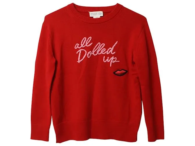 Kate Spade All Dolled Up Red Wool Sweater