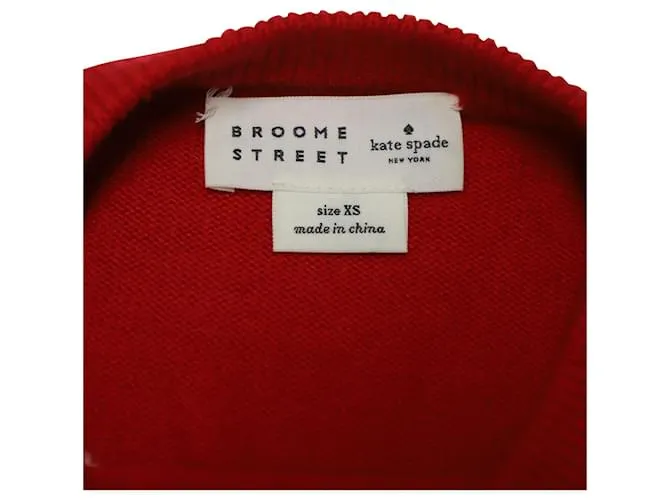 Kate Spade All Dolled Up Red Wool Sweater