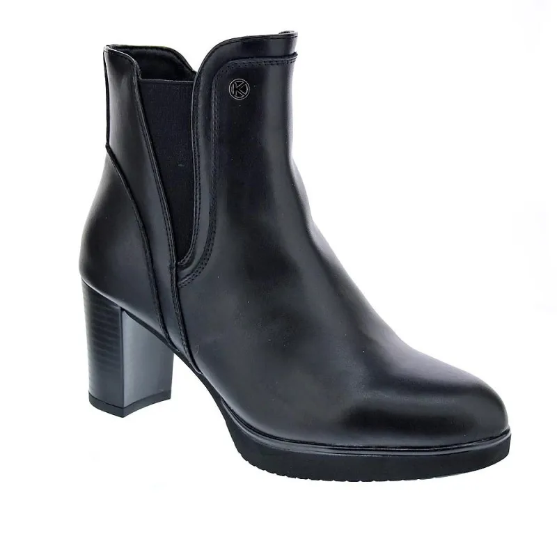 Trendy Woman's Black Ankle Boots Keys 8850