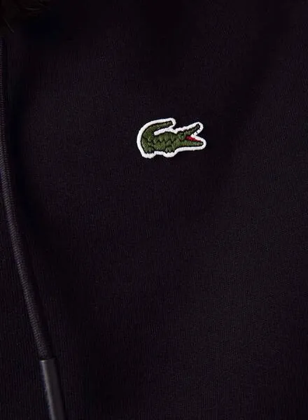 Lacoste Basic Black Zip-Up Hoodie