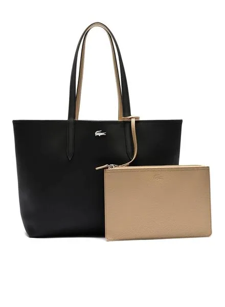 Lacoste Reversible Black Women's Shopping Tote Bag