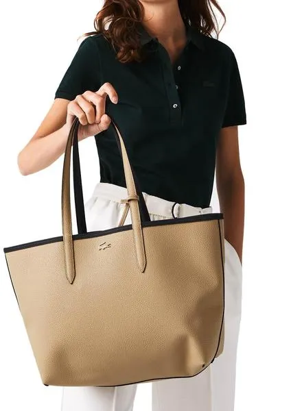 Lacoste Reversible Black Women's Shopping Tote Bag