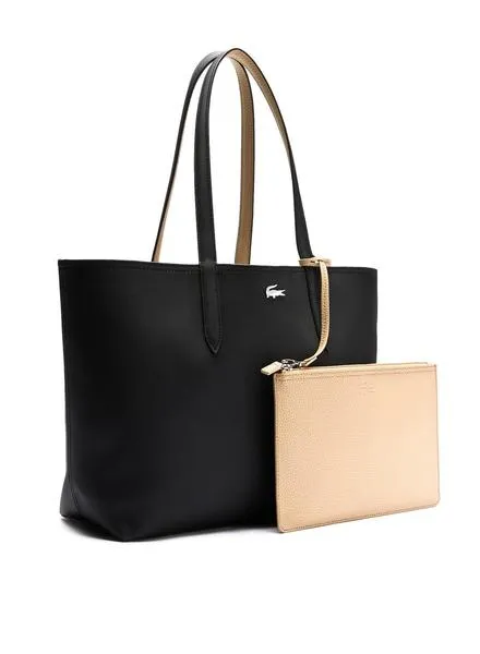 Lacoste Reversible Black Women's Shopping Tote Bag