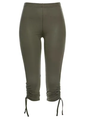 Dark olive green capri leggings