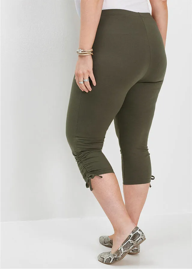 Dark olive green capri leggings