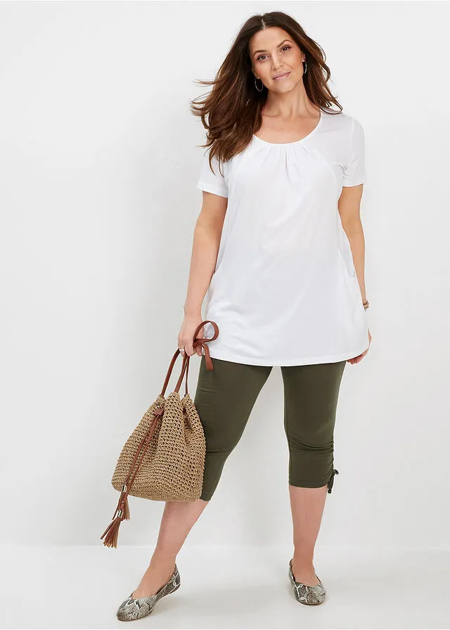 Dark olive green capri leggings