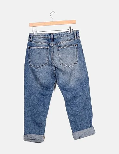 Loavies Denim Jeans with Folded Hem