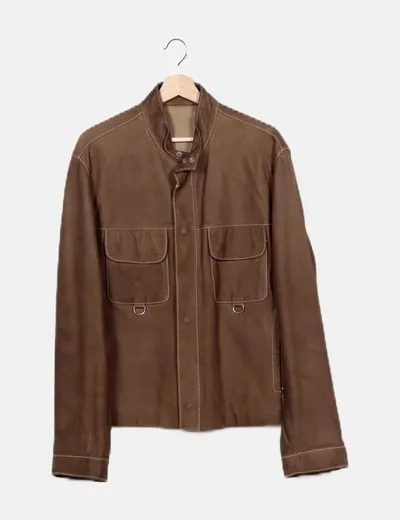 Loewe Brown Suede Biker Jacket