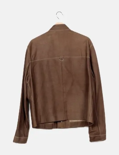 Loewe Brown Suede Biker Jacket