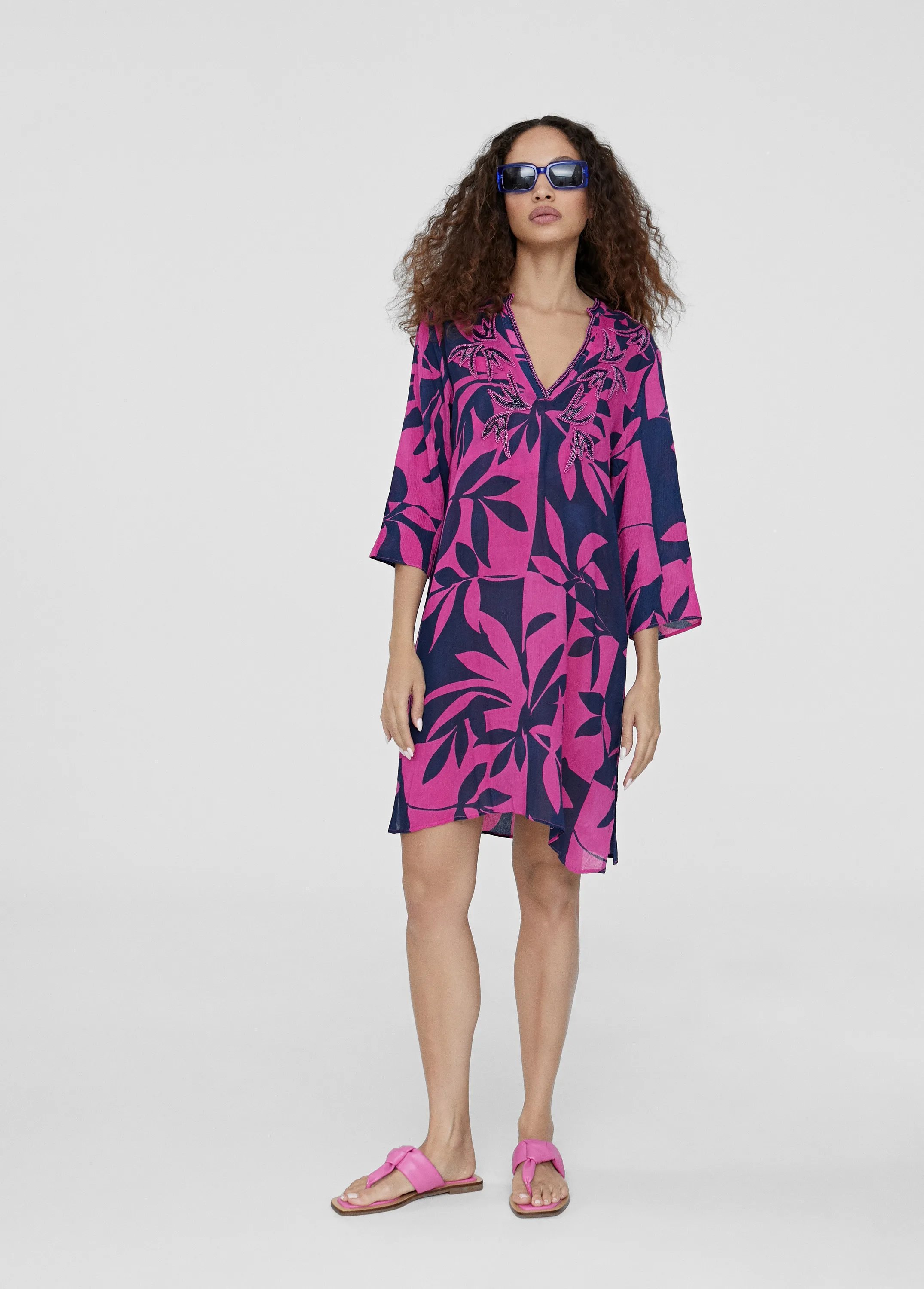 Lola Casademunt Short Floral Print Kurta