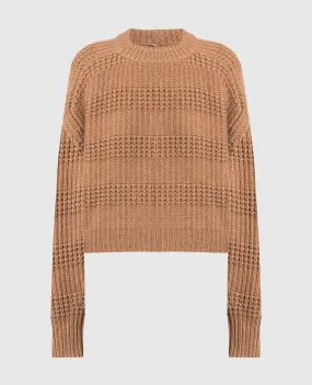 Lou Lou Studio Brown sweater cashmere textured pattern