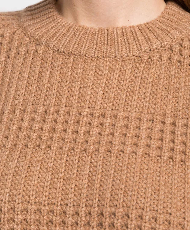 Lou Lou Studio Brown sweater cashmere textured pattern