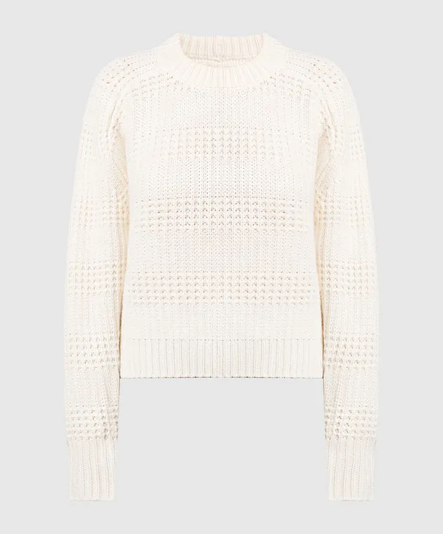 White cashmere textured sweater by Lou Lou Studio